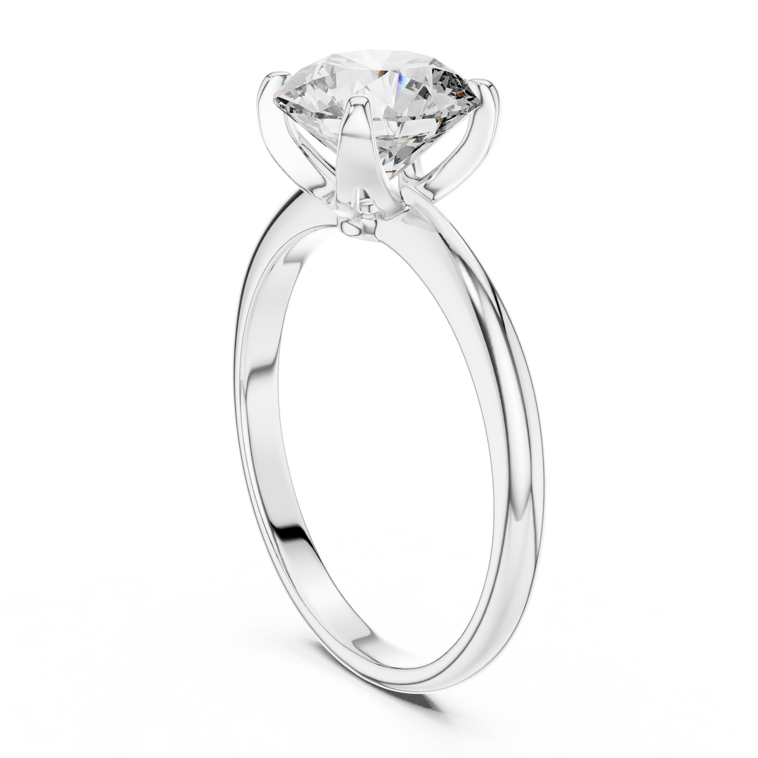 DDLR-050 - Solitaire Round Ring - White Gold
