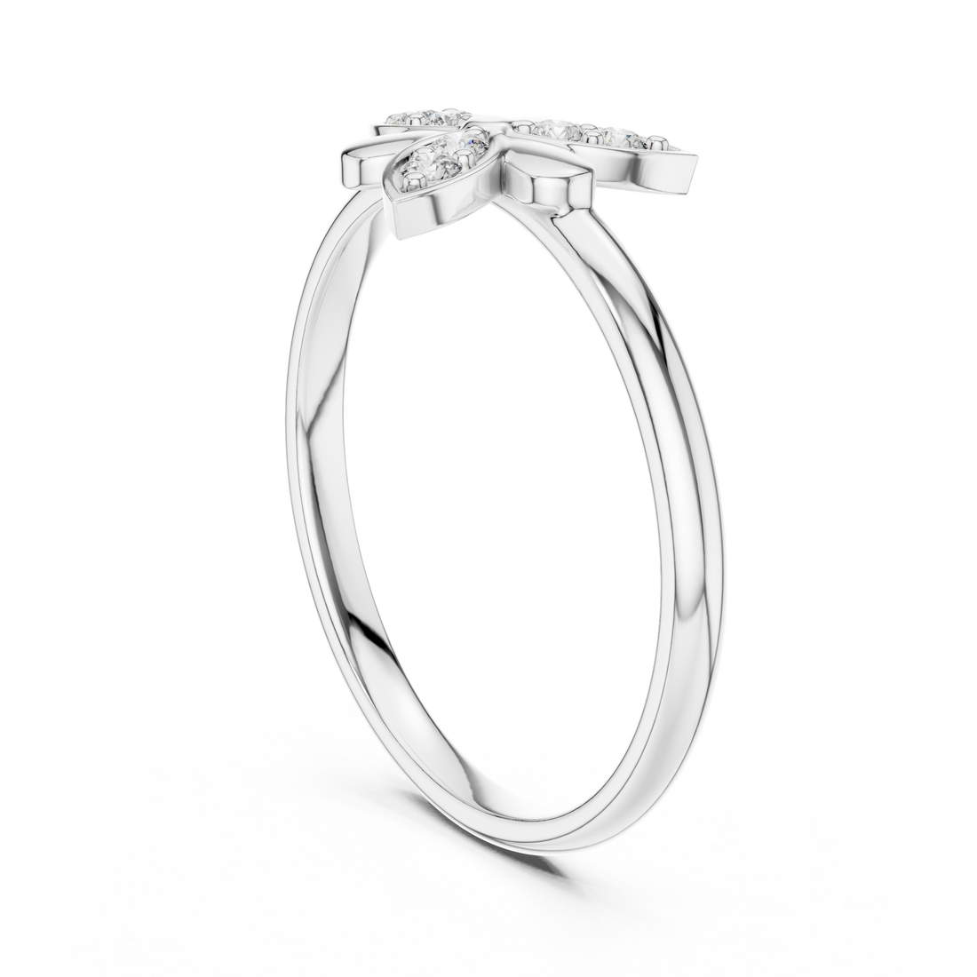 1 (263) - Fashion Round Ring - White Gold