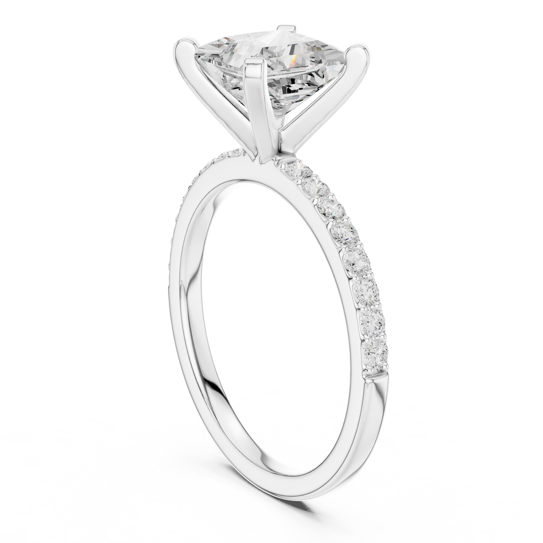 DDLR-890 - Solitaire Princess Ring - White Gold
