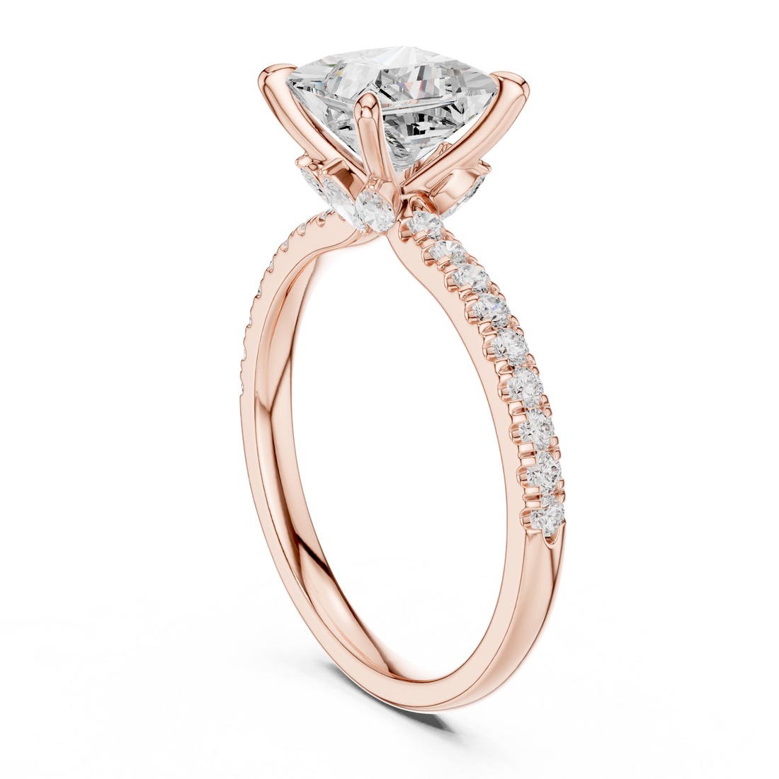 DDLR-1014 - Solitaire Princess Ring - White Gold