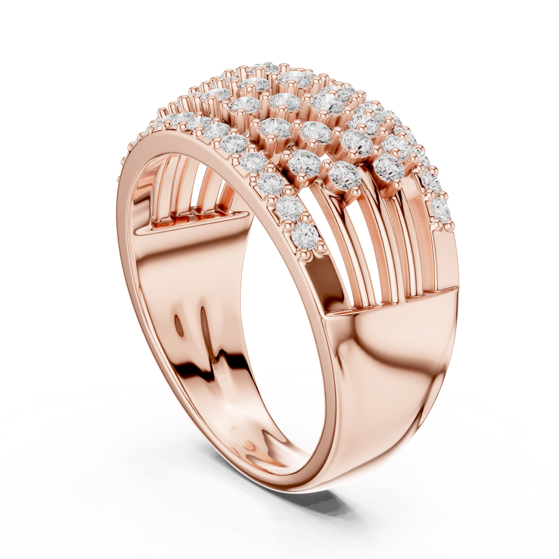 DDLR-455 - Fashion Round Ring - White Gold