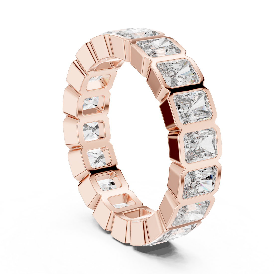 DDLR-222 - Eternity Radiant Ring - White Gold