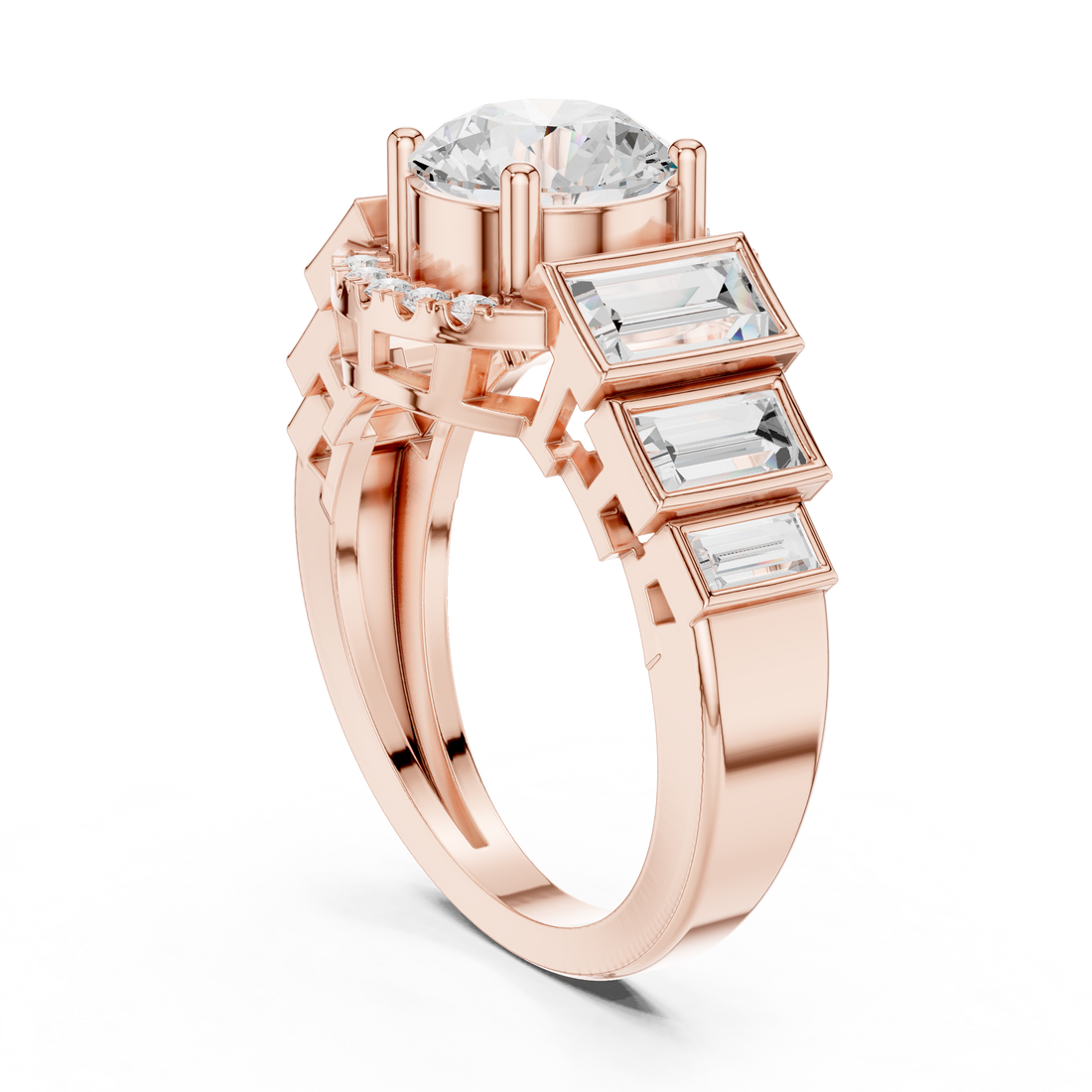 DDLR-323 - Halo Round Ring - White Gold