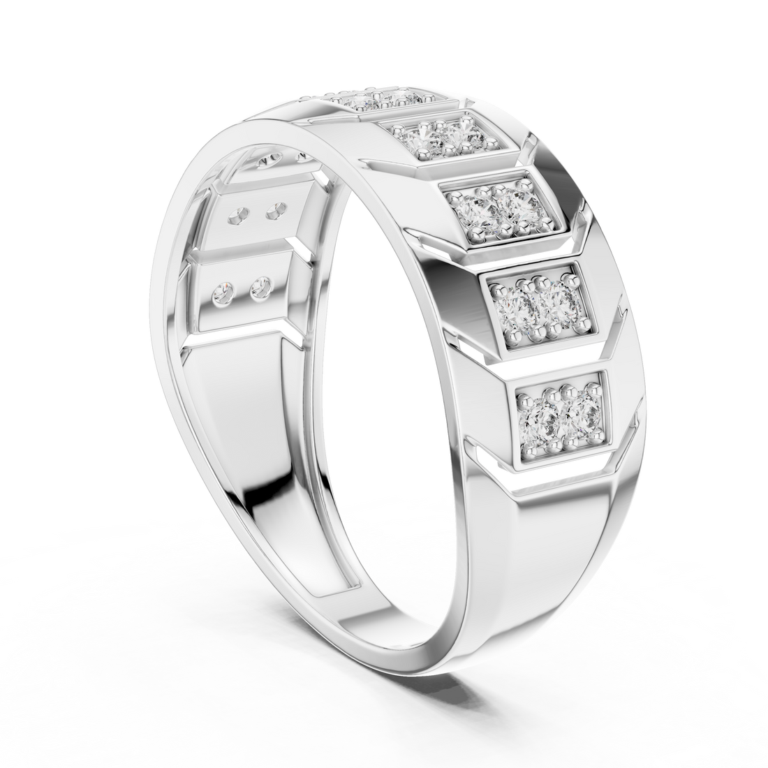 LR-01 (17) - Fashion Round Ring - White Gold