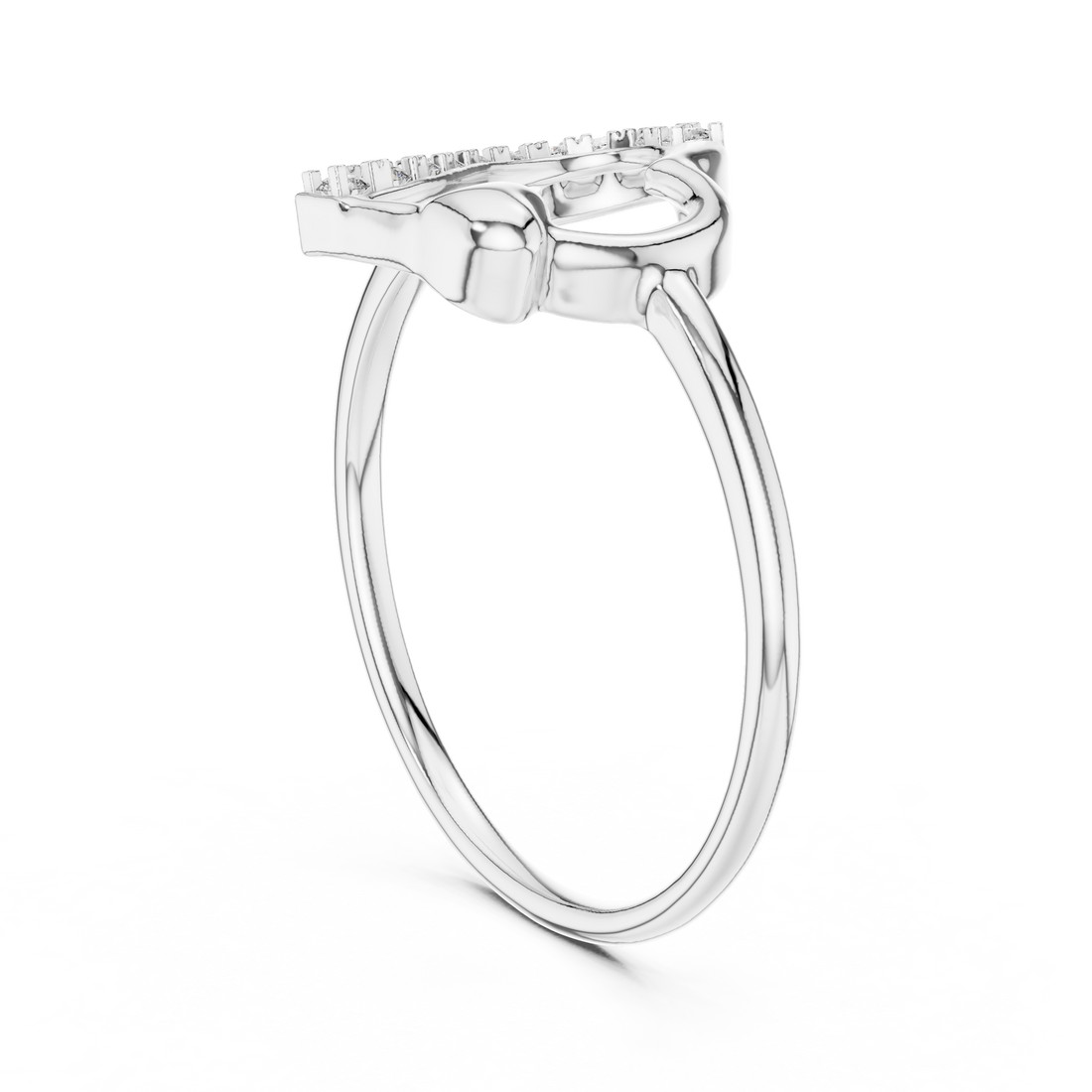 12#10034@L - Fashion None Ring - White Gold