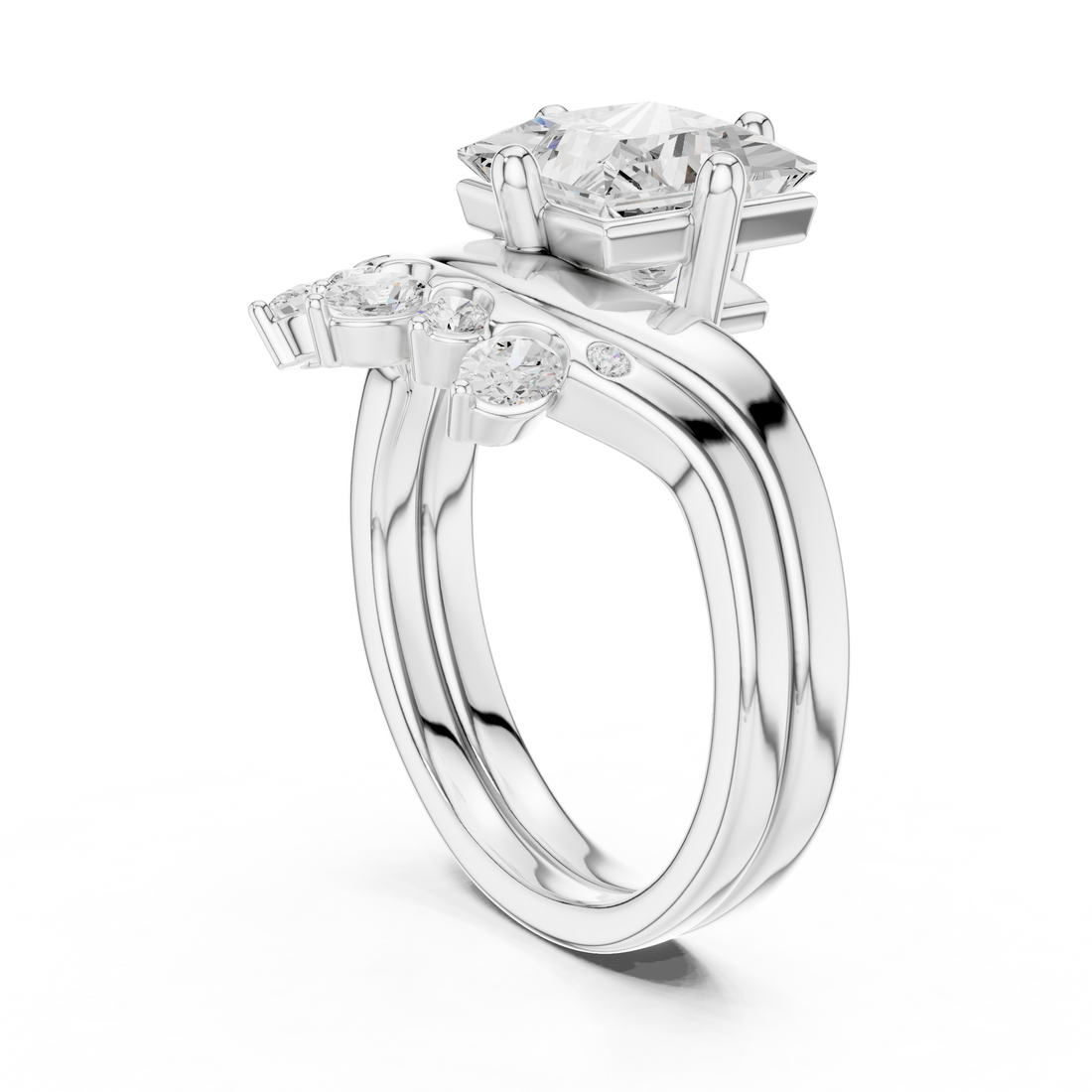 Fashion Ring - Princess | DDLR-444 -PR - White Gold