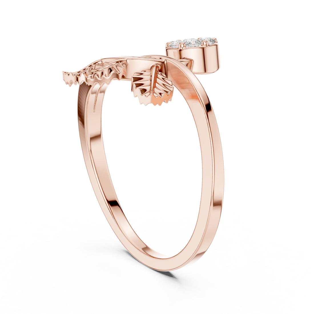 1 (255) - Fashion Round Ring - White Gold