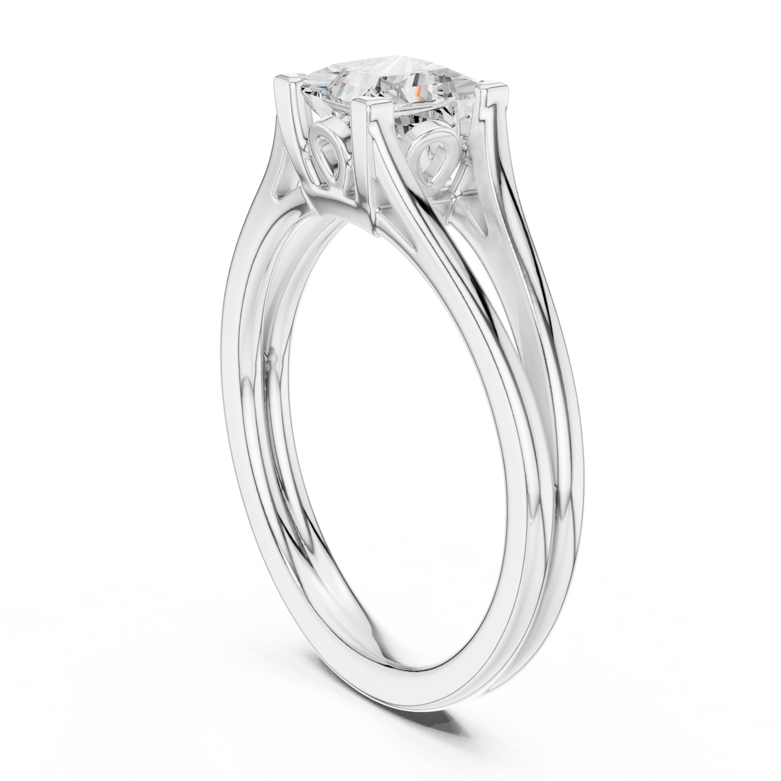 DDLR-572 - Solitaire Princess Ring - White Gold