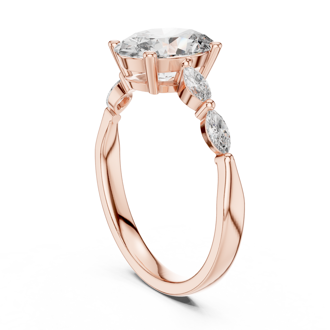 00001L (35) - Fashion Oval Ring - White Gold