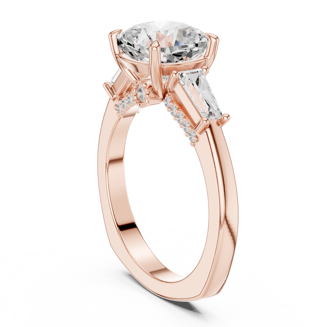 DDLR-271 - Three Stone Cushion Ring - White Gold