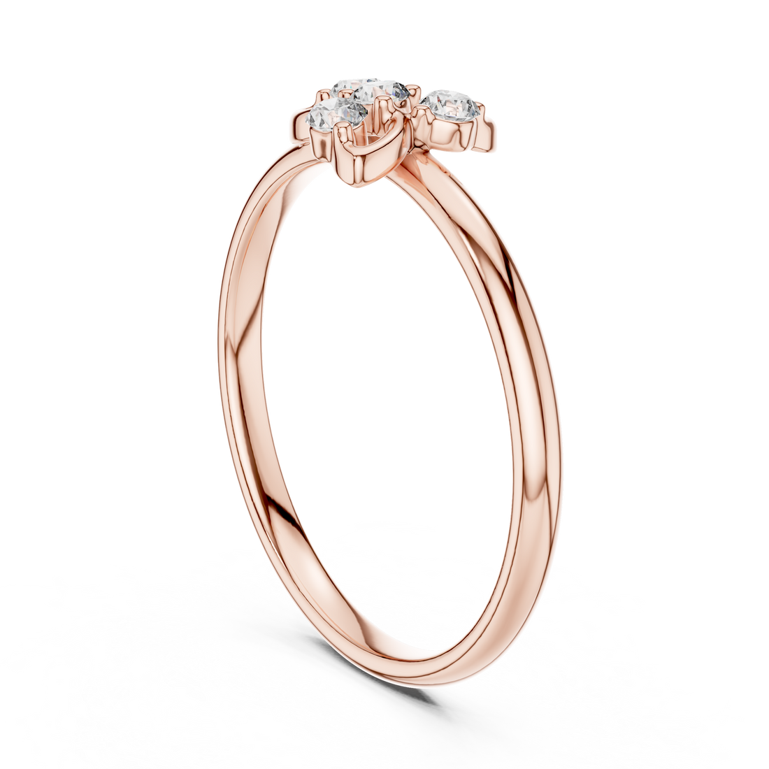 1 (375) - Fashion Round Ring - White Gold