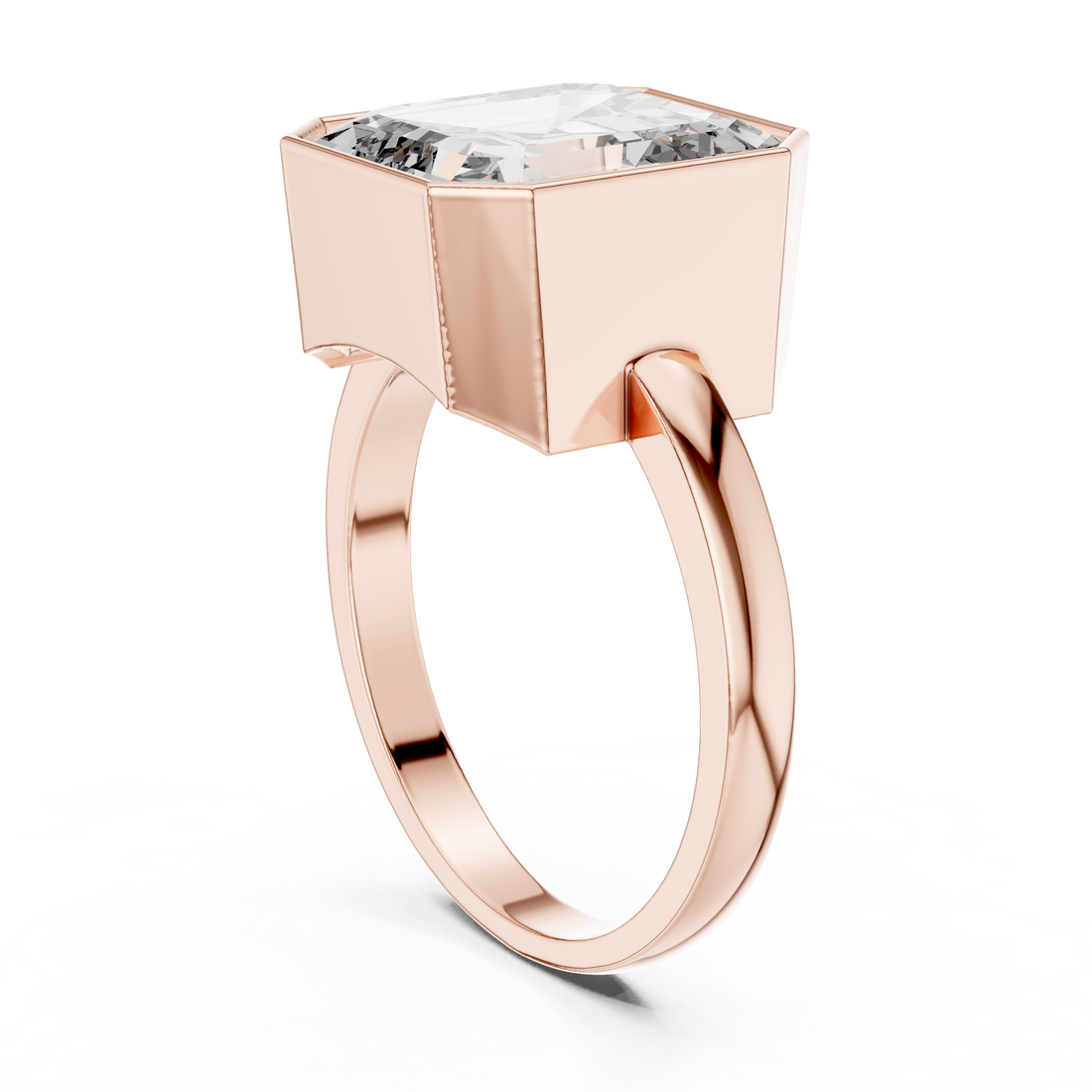 GR01 - Solitaire Asscher Ring - White Gold