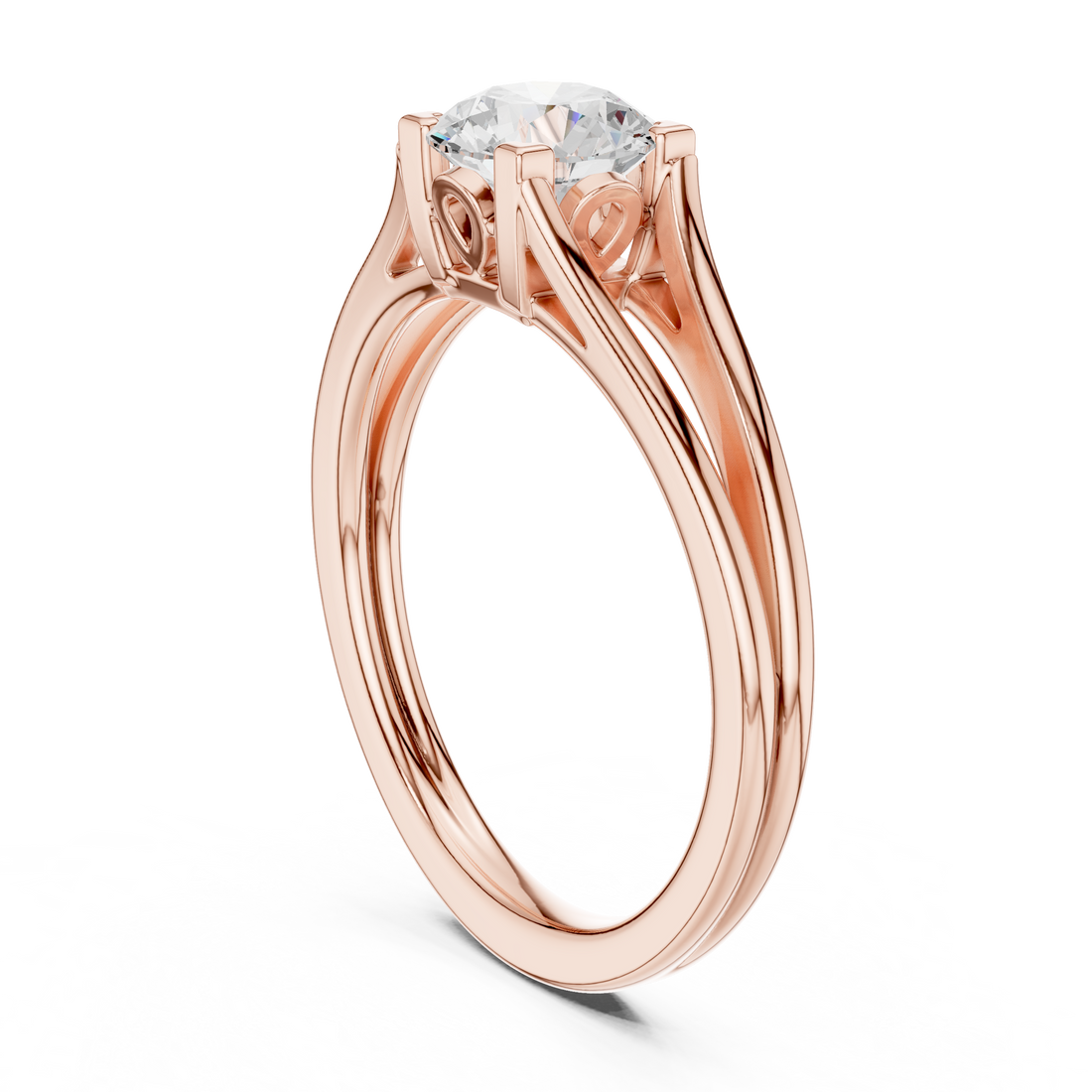 DDLR-544 - Solitaire Round Ring - White Gold