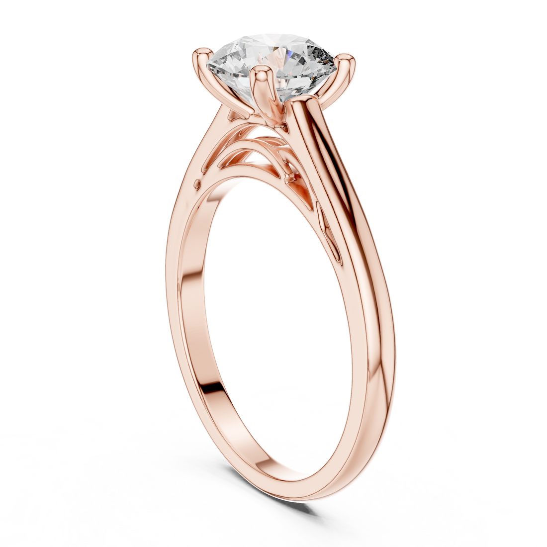 DDLR-159 - Solitaire Round Ring - White Gold