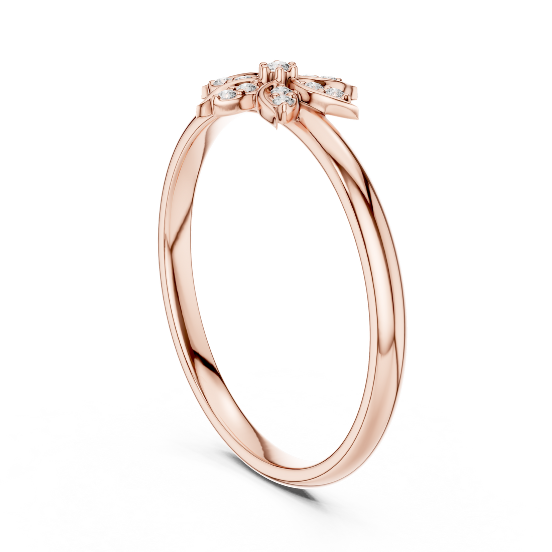 1 (389) - Fashion Round Ring - White Gold