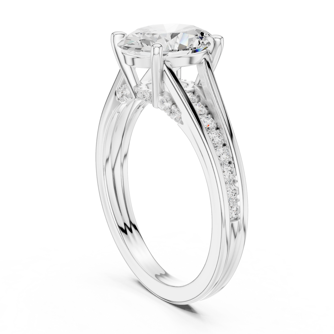 DDLR-995 - Solitaire Oval Ring - White Gold