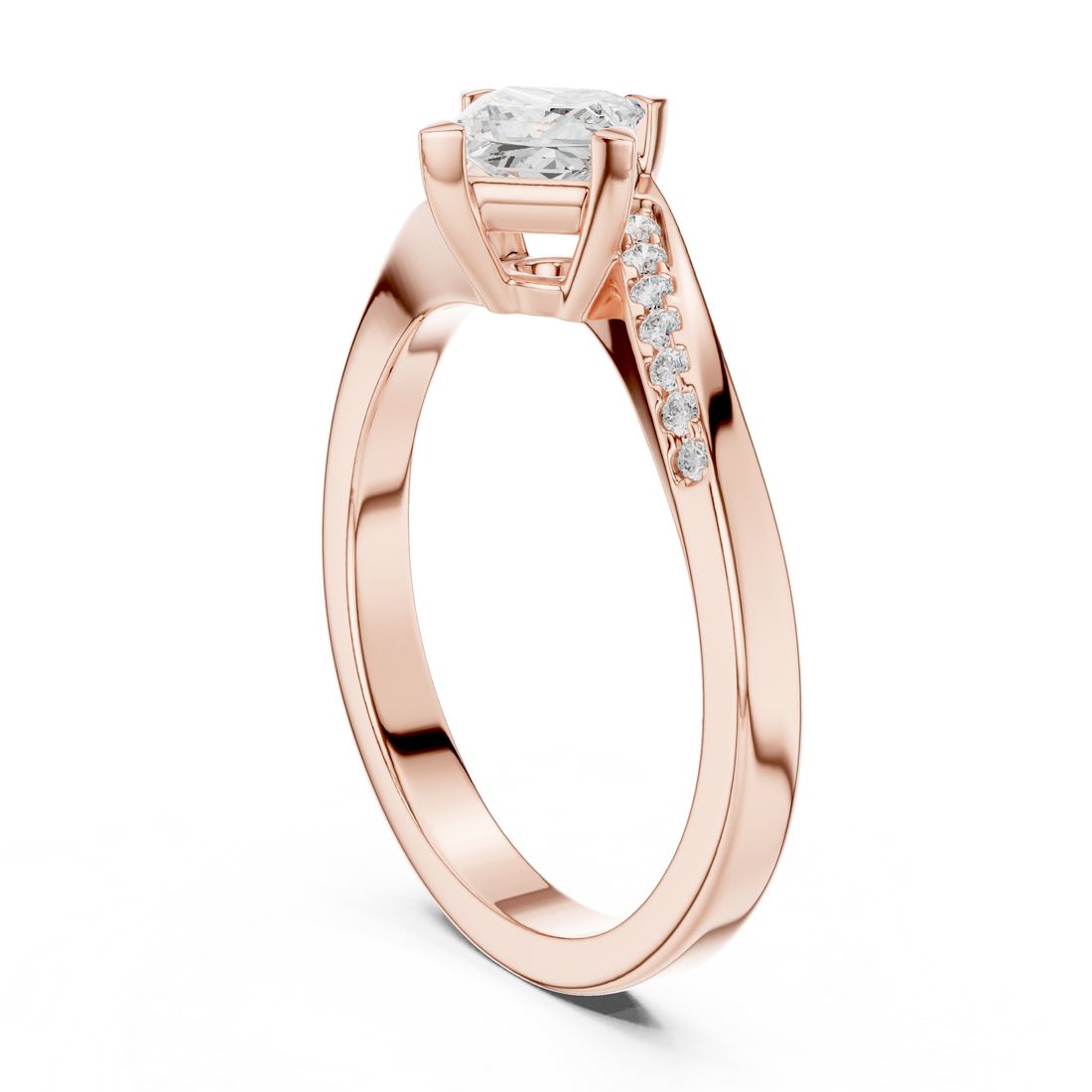 DDLR-498 - Solitaire Princess Ring - White Gold