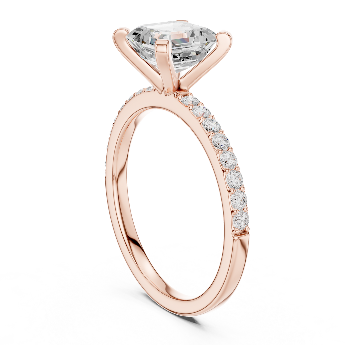 DDLR-884 - Solitaire Asscher Ring - White Gold