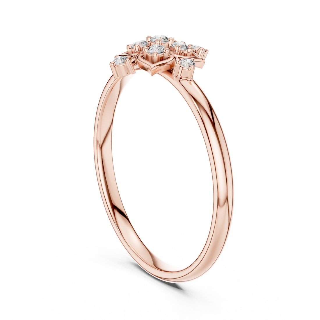 1 (369) - Fashion Round Ring - White Gold