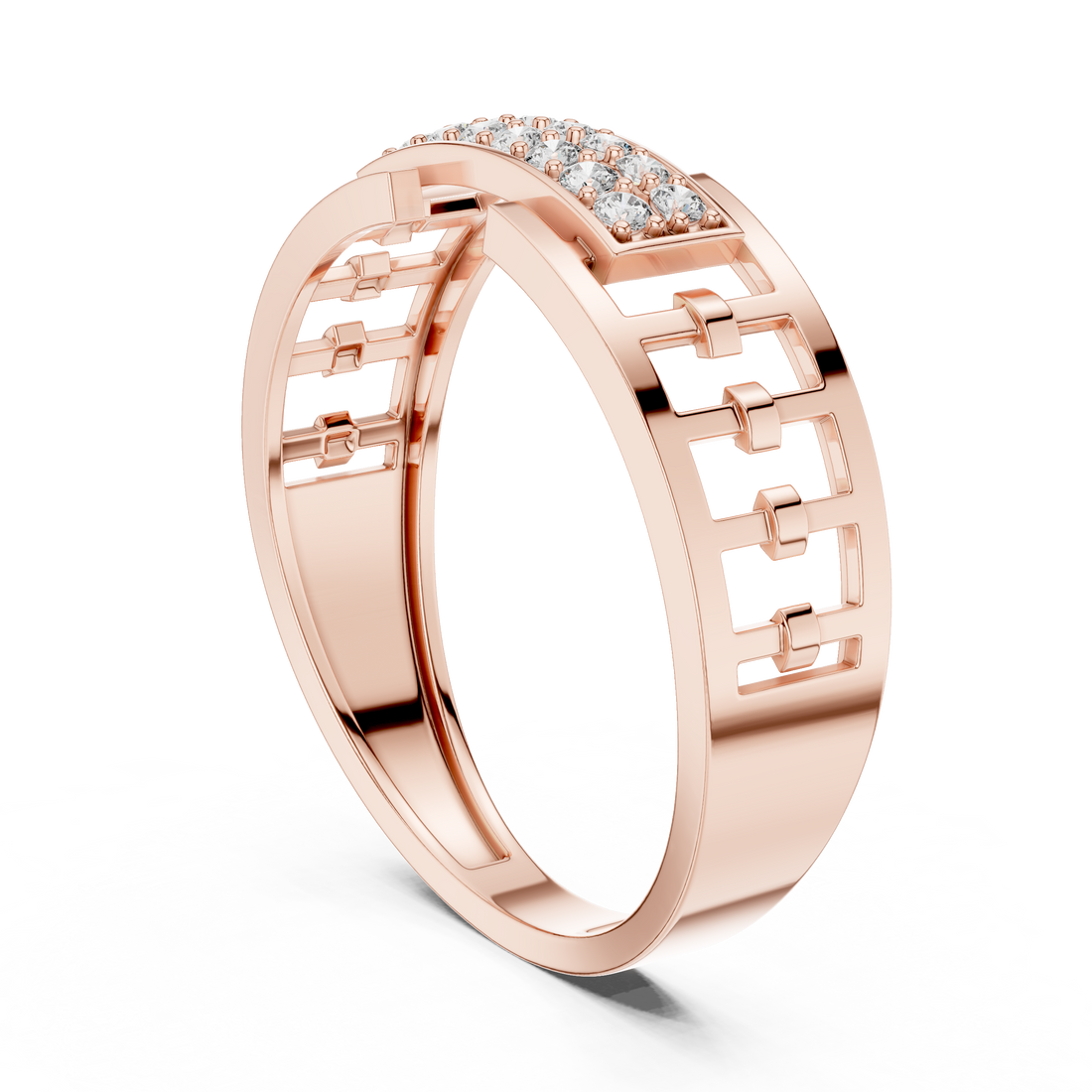 LR-01 (10) - Fashion Round Ring - White Gold