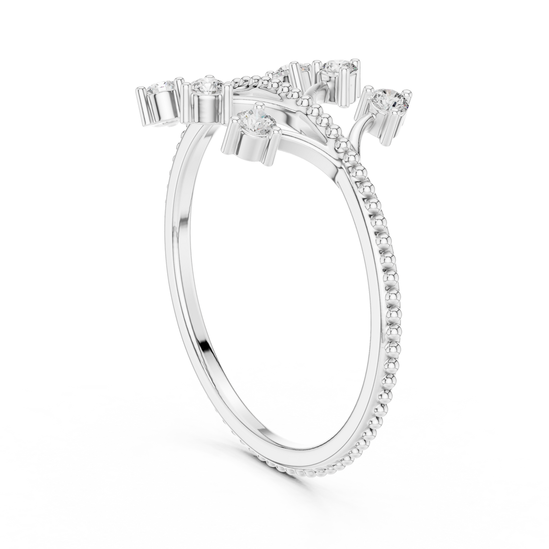 1 (238) - Fashion Round Ring - White Gold