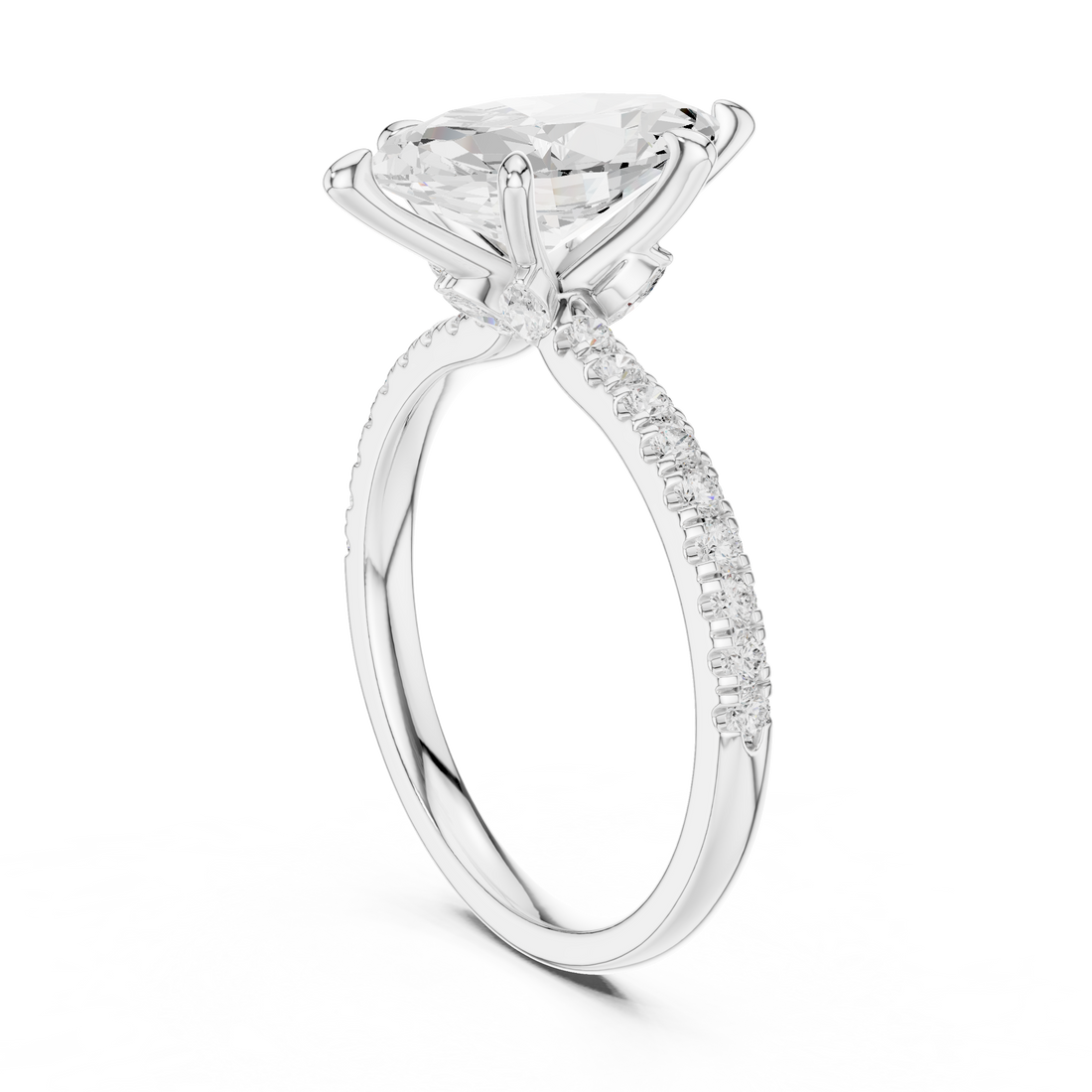 DDLR-1012 - Solitaire Marquise Ring - White Gold