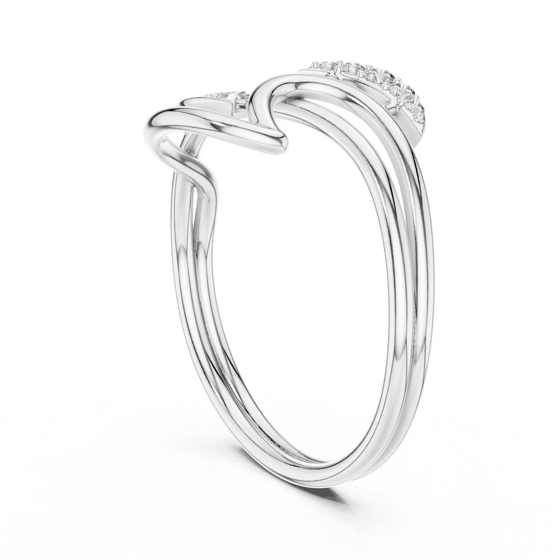 1 (210) - Bypass Round Ring - White Gold