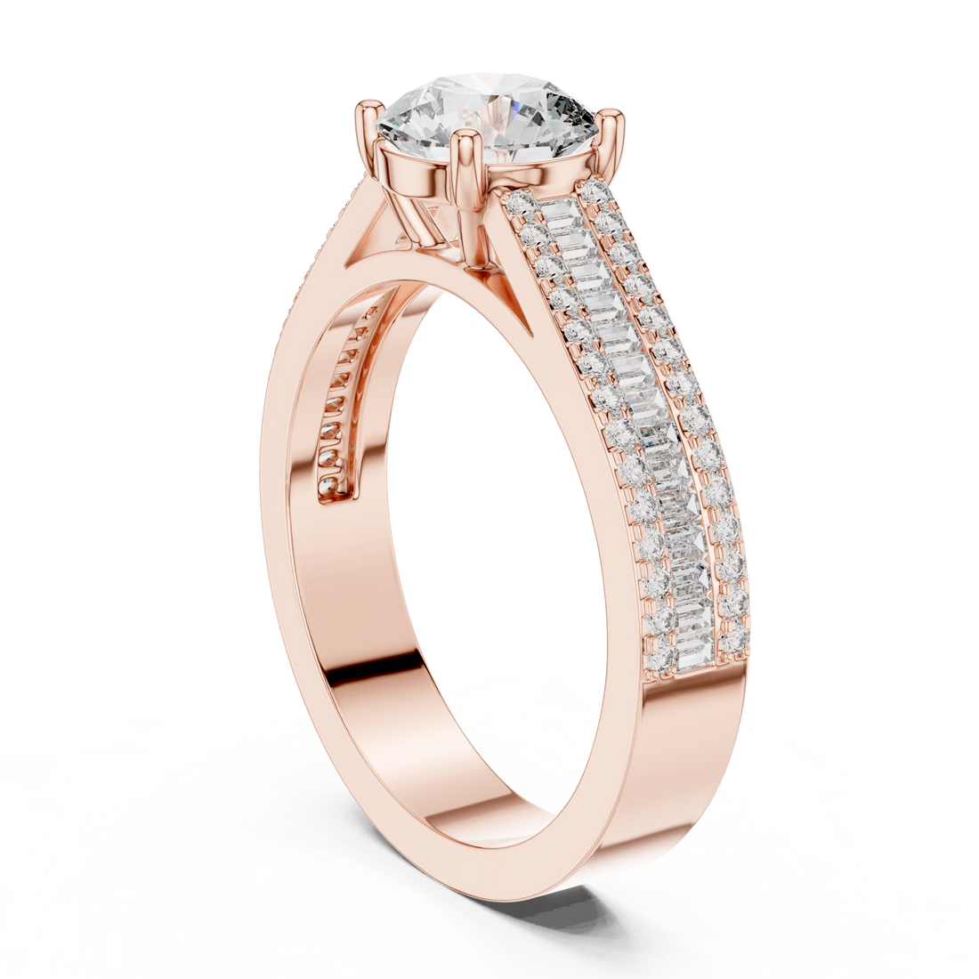 DDLR-191 - Solitaire Round Ring - White Gold