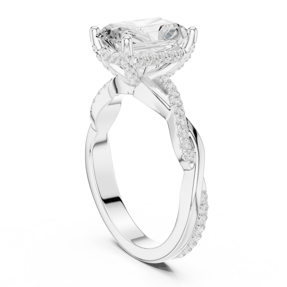 DDLR-160-RA - Solitaire Radiant Ring - White Gold