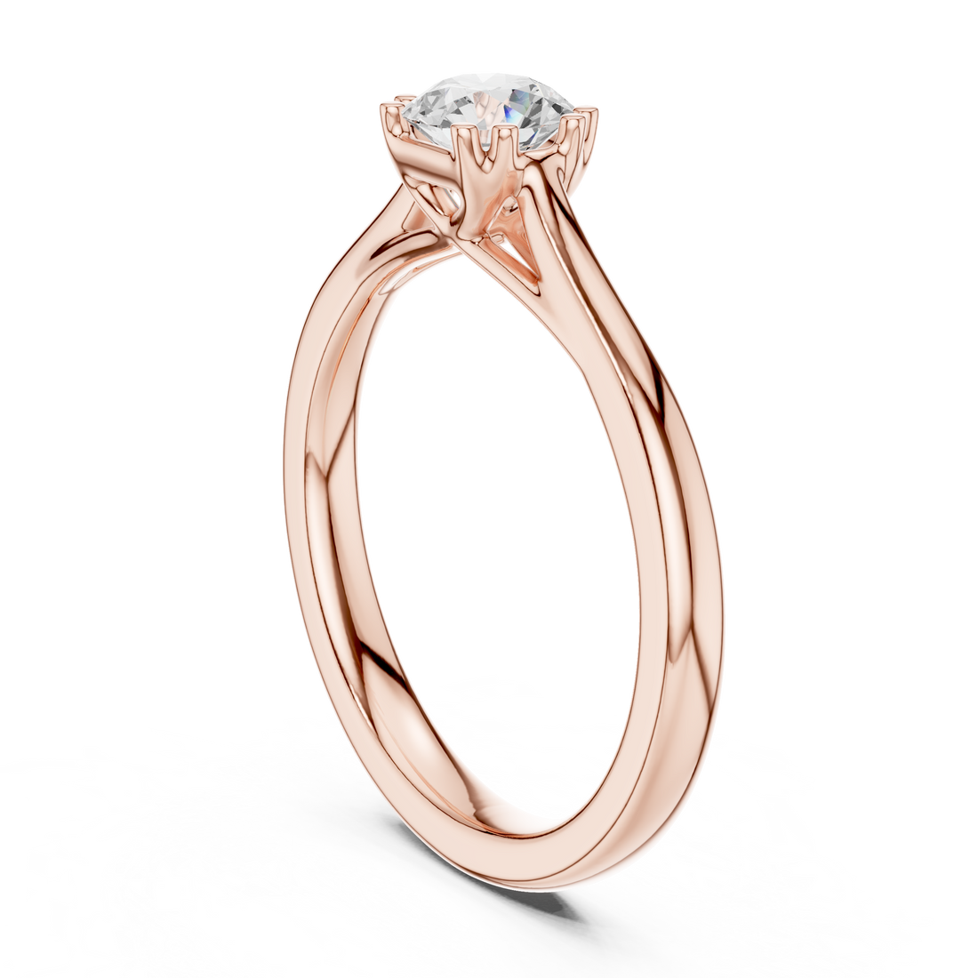 DDLR-551 - Solitaire Round Ring - White Gold