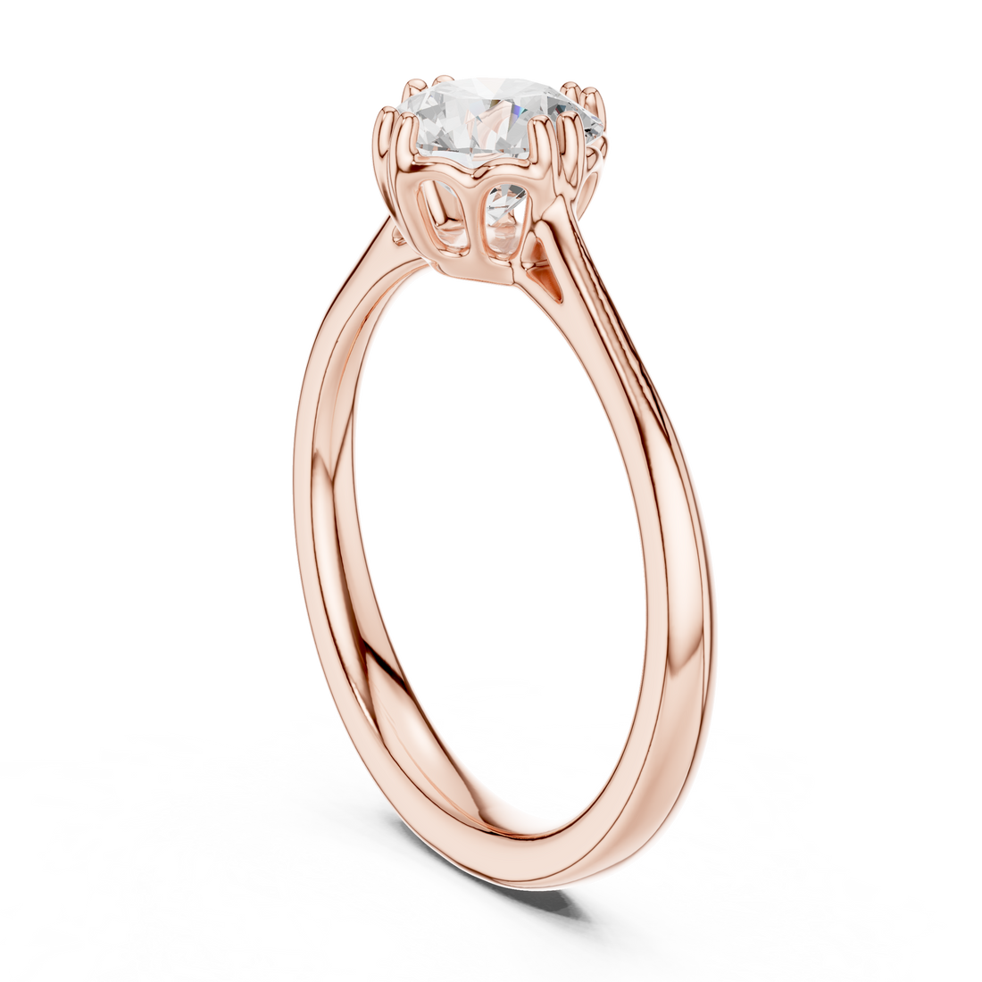 DDLR-552 - Solitaire Round Ring - White Gold