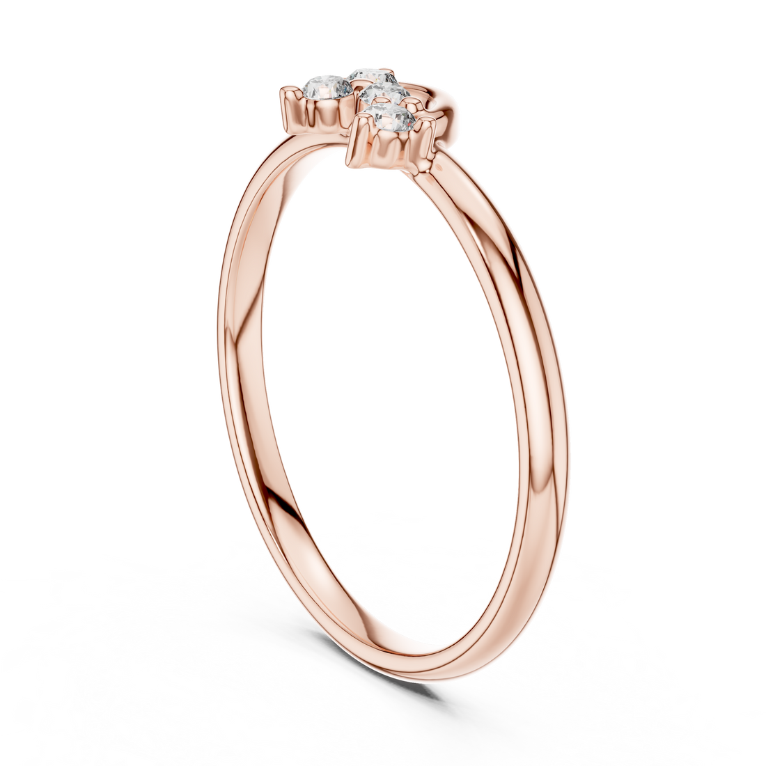 1 (437) - Fashion Round Ring - White Gold