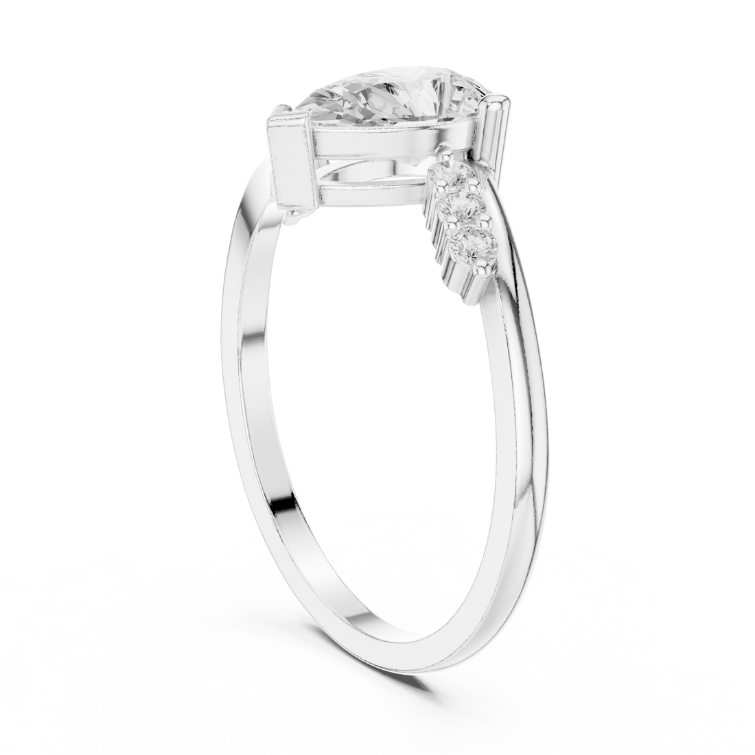 Fashion Ring - Pear | HLR-255 - White Gold