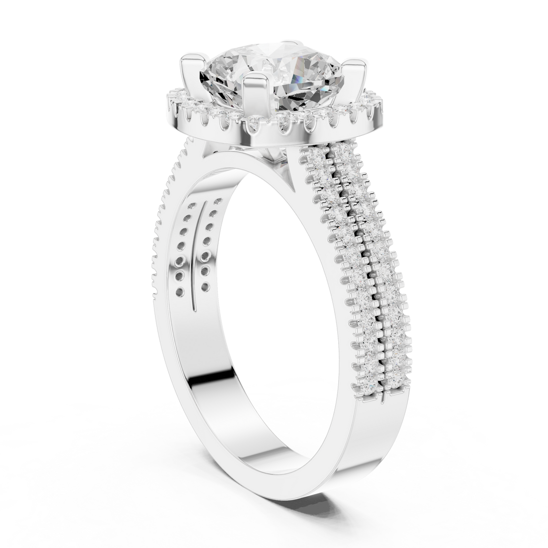 DDLR-341 CUS - Halo Cushion Ring - White Gold