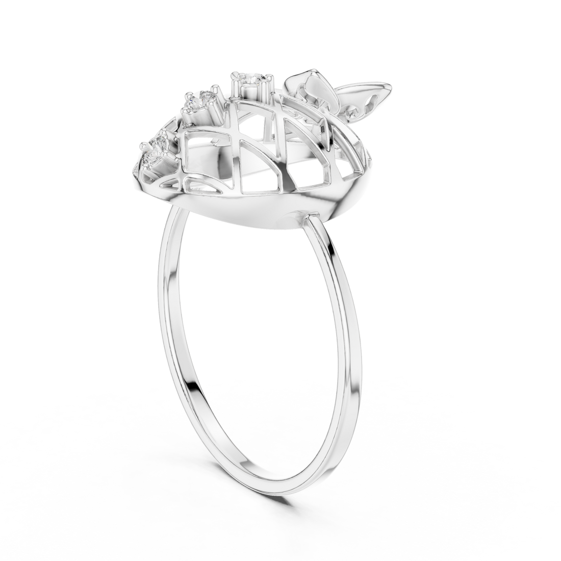 1 (222) - Fashion None Ring - White Gold