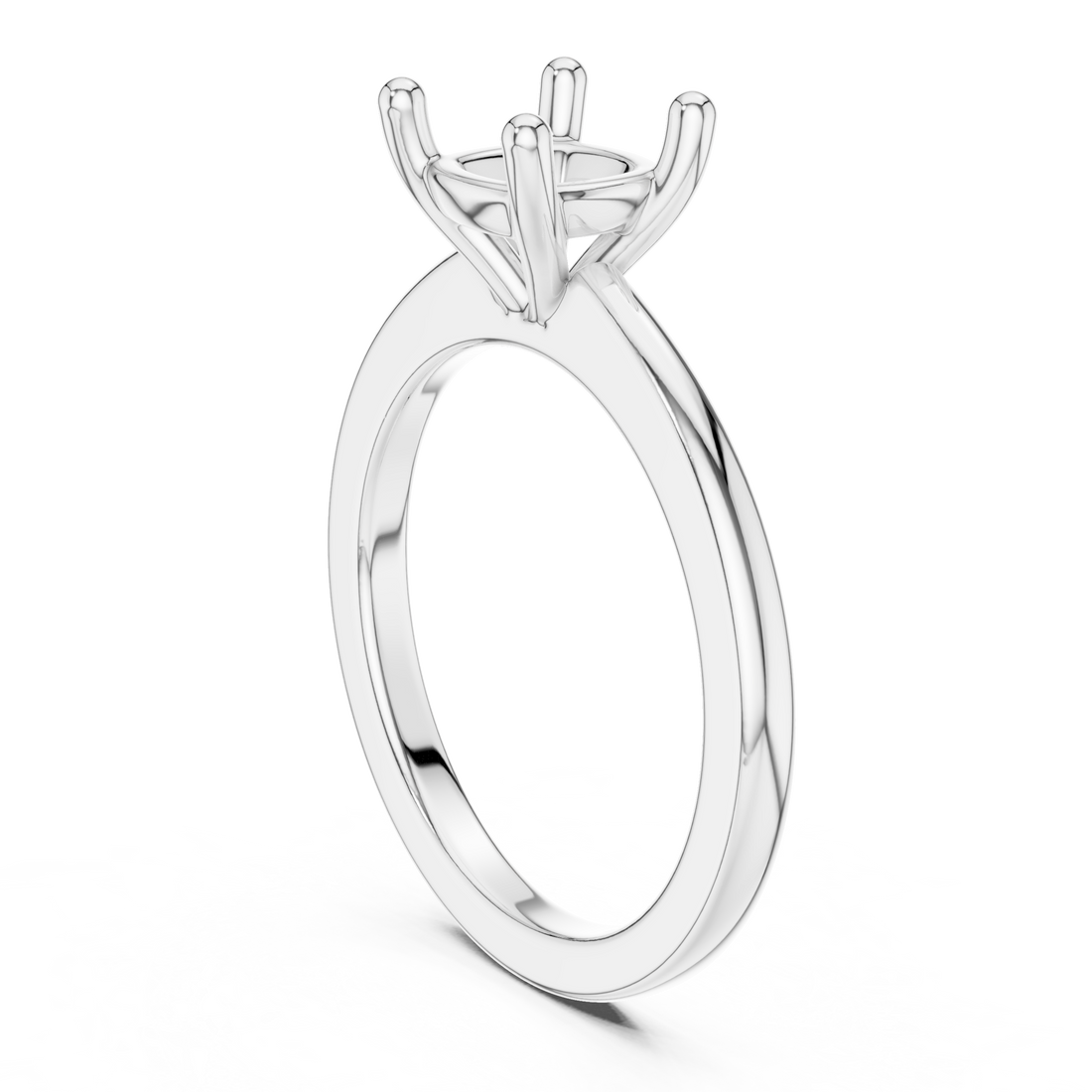 DDLR-032-CU - Solitaire Cushion Ring - White Gold