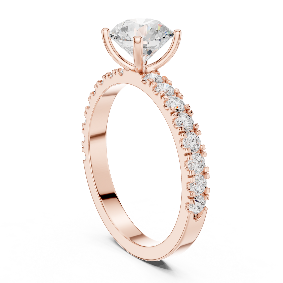 DDLR-1097 - Solitaire Round Ring - White Gold