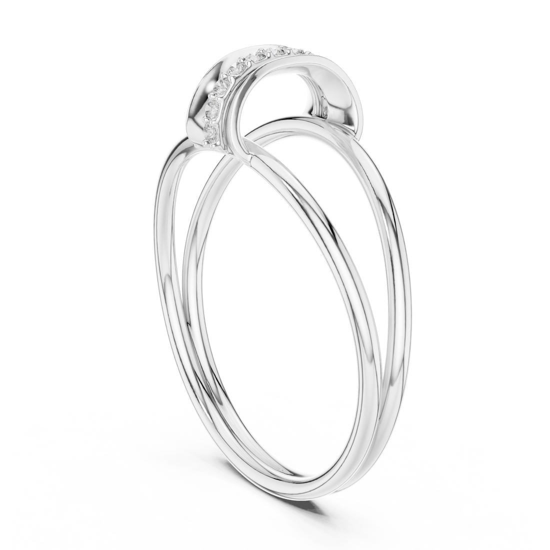 1 (176) - Bypass None Ring - White Gold