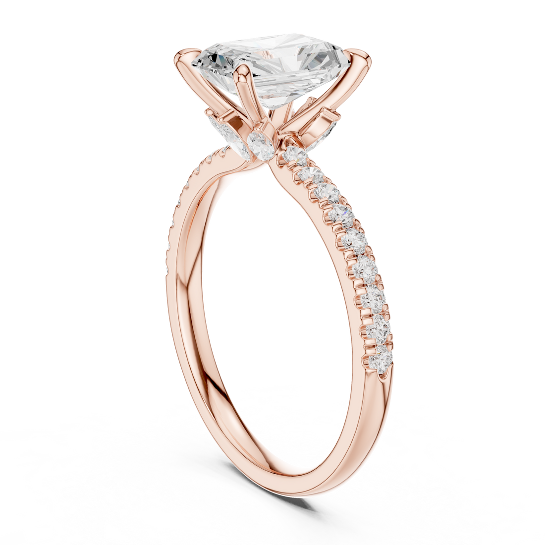 DDLR-1015 - Solitaire Radiant Ring - White Gold