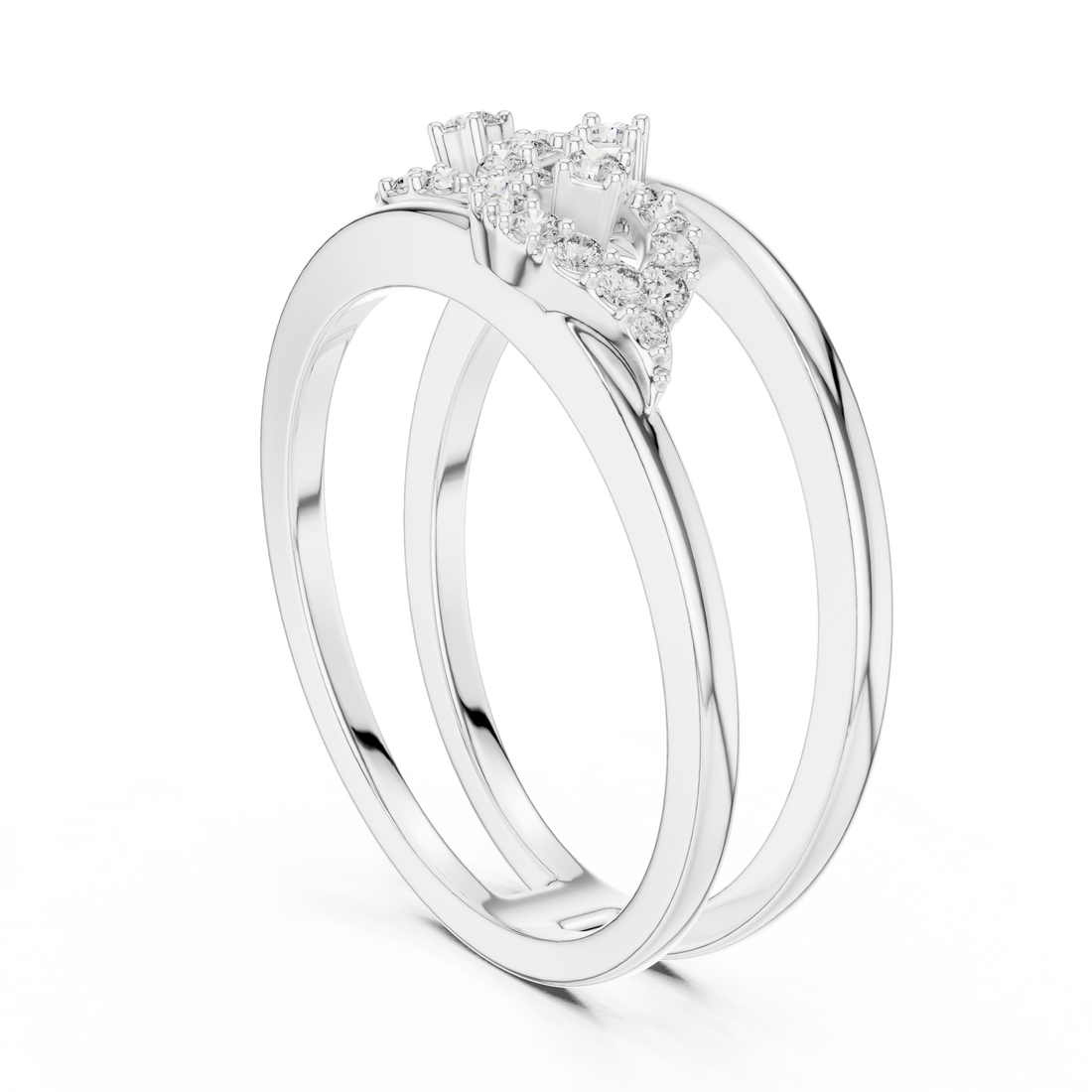 LR-01 (72) - Fashion Round Ring - White Gold