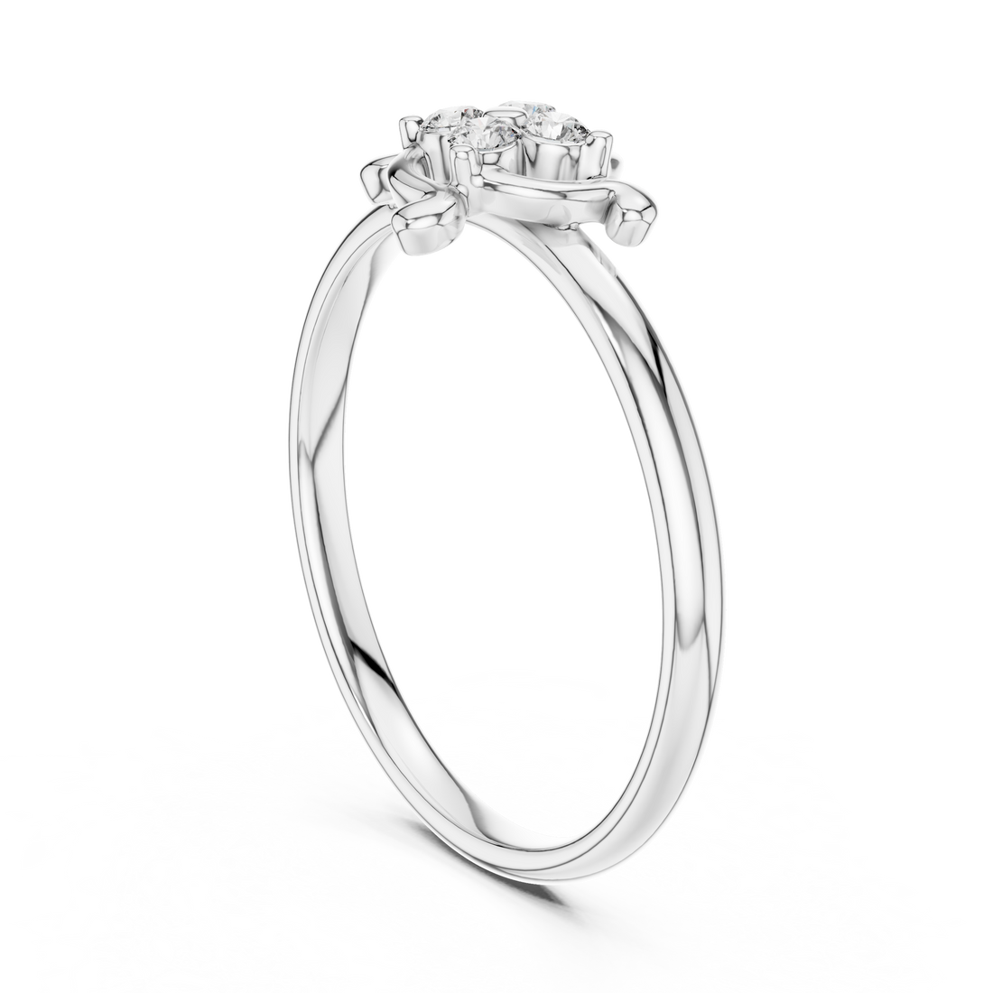 1 (362) - Fashion Round Ring - White Gold