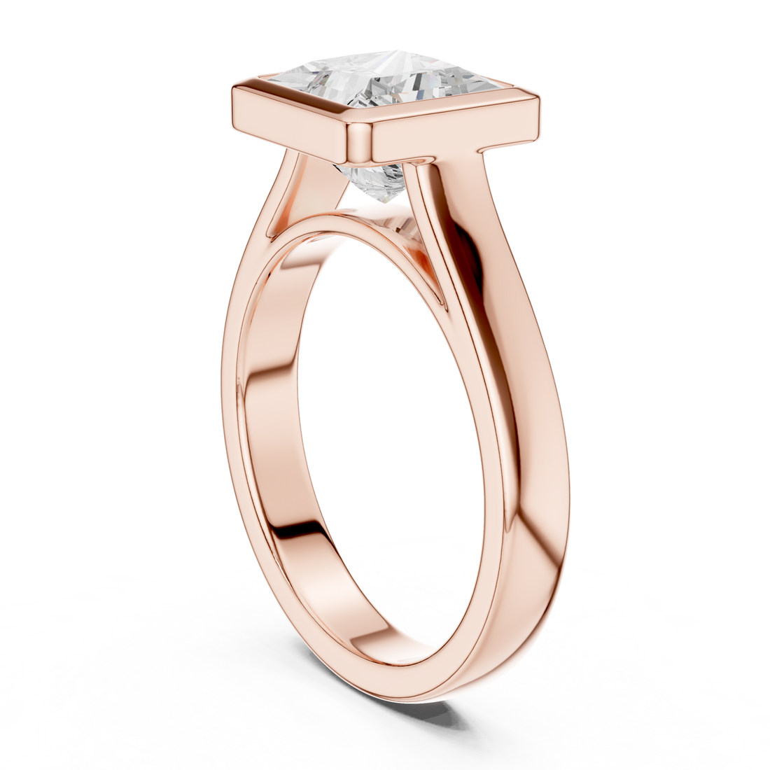 DDLR-092-PR - Solitaire Princess Ring - White Gold