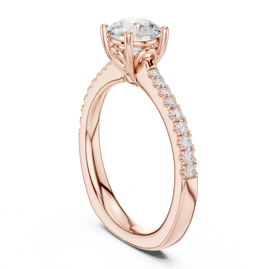 DDLR-651 - Solitaire Round Ring - White Gold