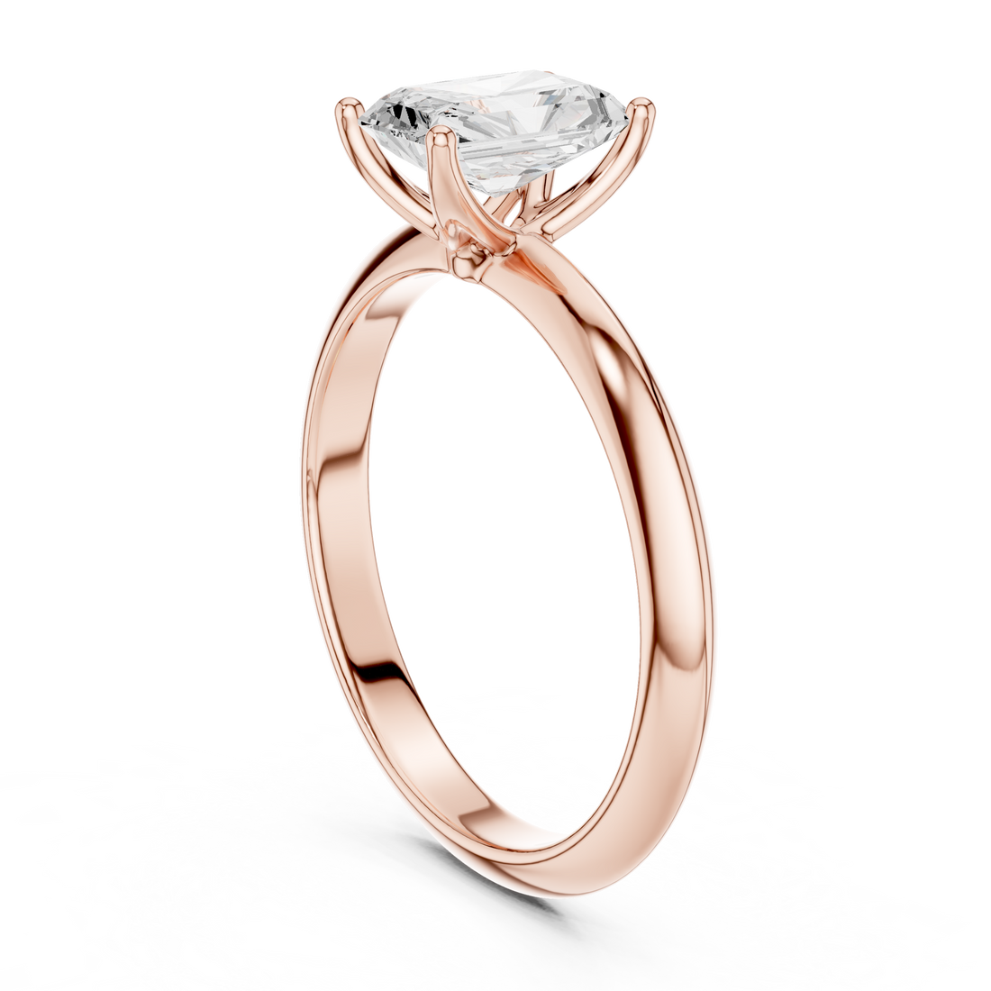 DDLR-146-RA - Solitaire Radiant Ring - White Gold