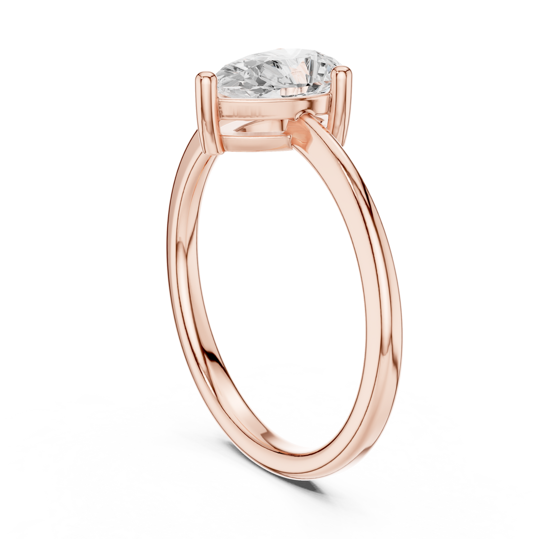 DDLR-500 - Solitaire Pear Ring - White Gold
