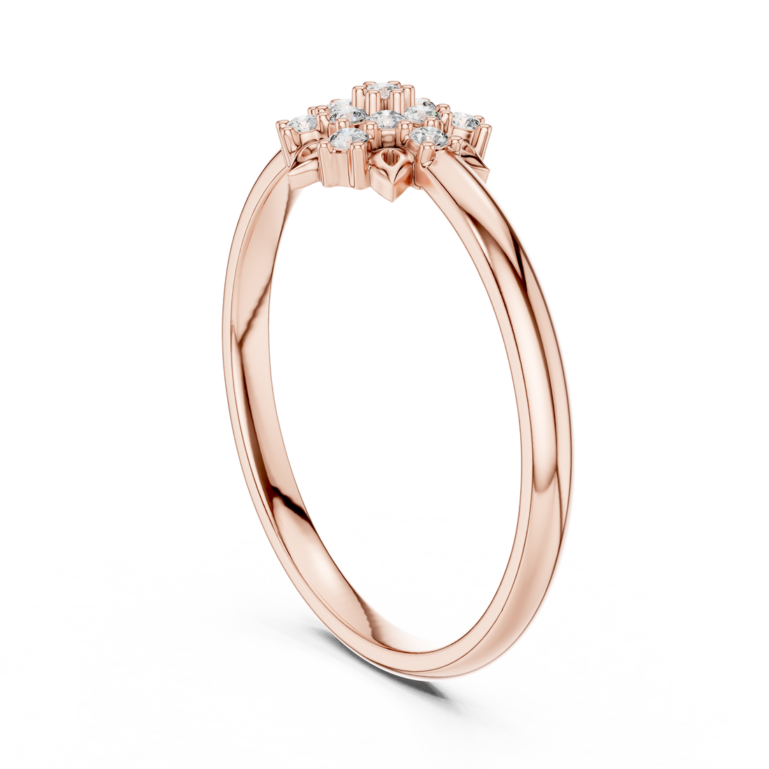 1 (448) - Fashion Round Ring - White Gold