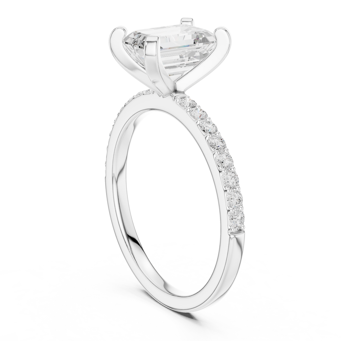 DDLR-886 - Solitaire Emerald Ring - White Gold
