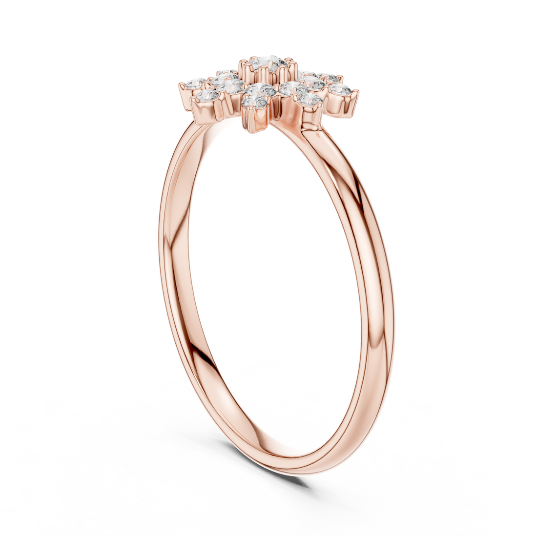 1 (340) - Fashion Round Ring - White Gold
