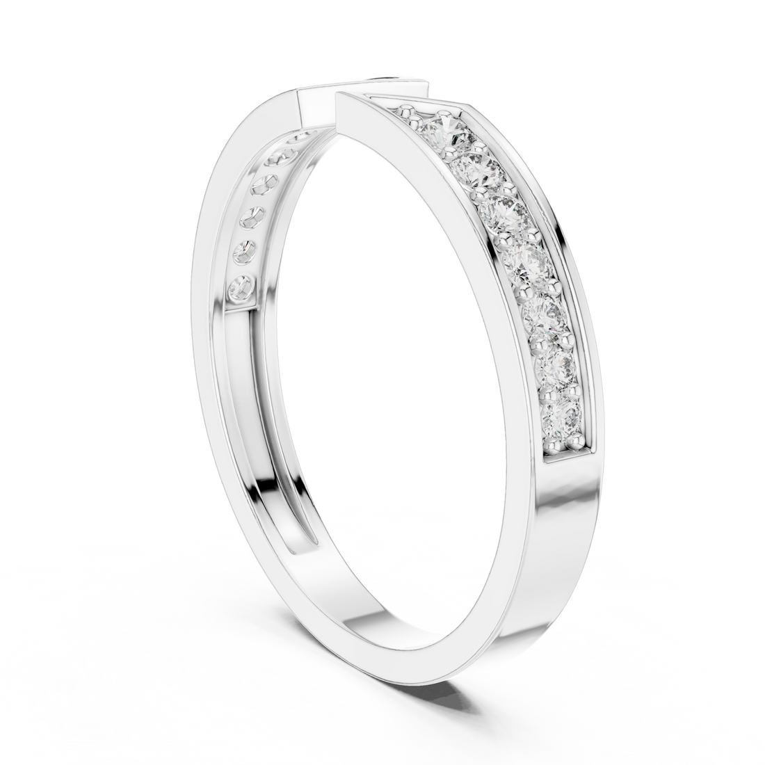 HLR-112 - Bypass None Ring - White Gold