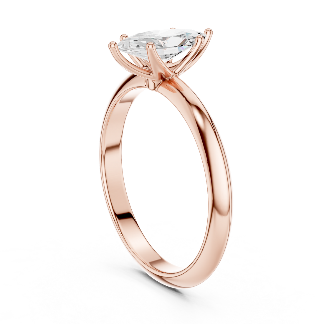 DDLR-146-MQ - Solitaire Marquise Ring - White Gold